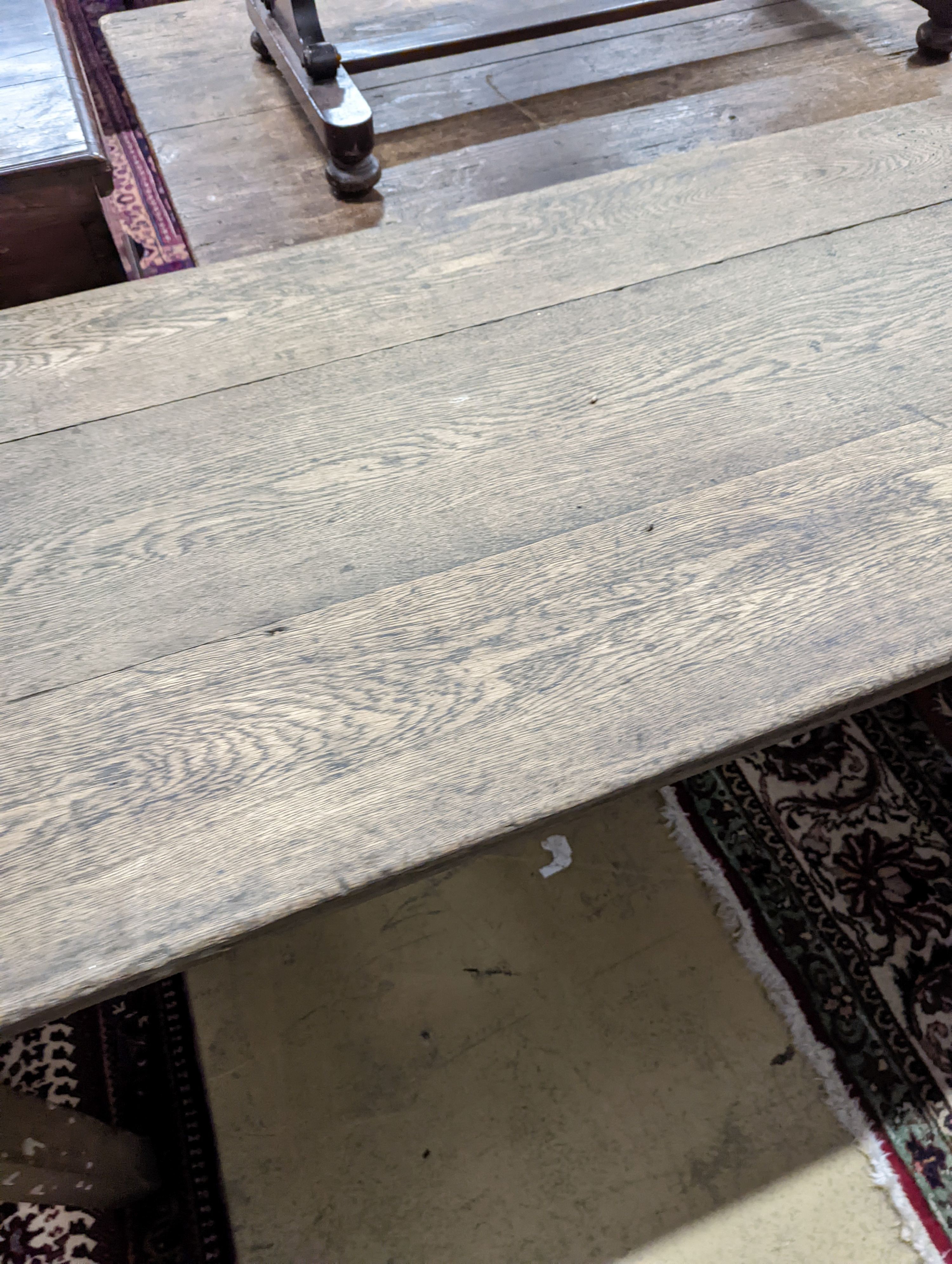 An oak Farmhouse Table. W-153cm, D-68cm, H-77cm.